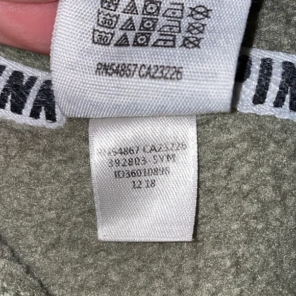 PINK Victoria's Secret Olive Green Fleece Pulls Hoodie Size Medium - Picture 10 of 11
